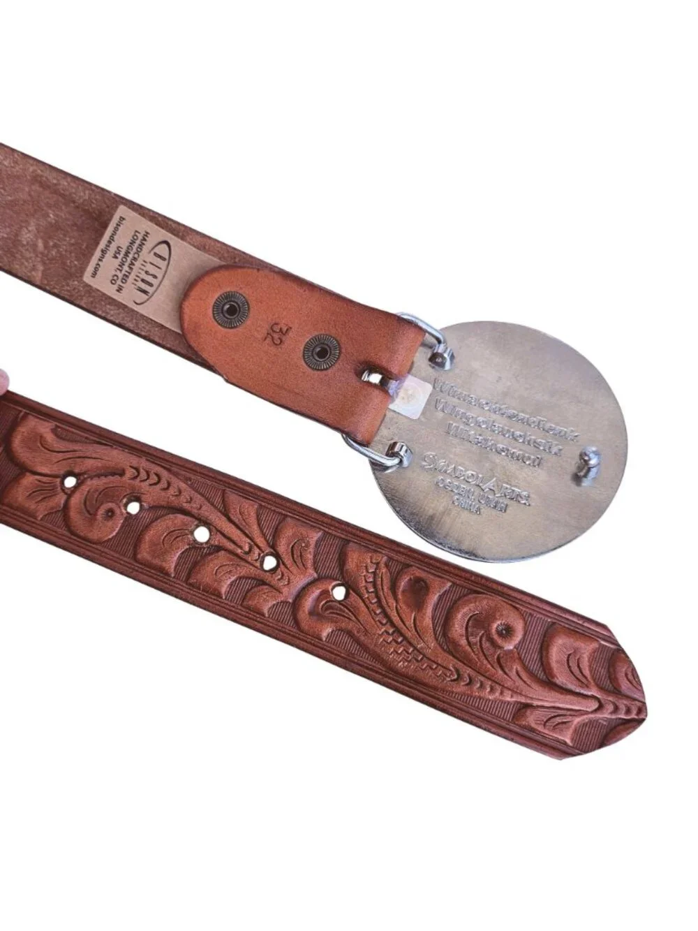 Boy Scouts Centennial Hand Tooled Leather Belt Bison Designs Symbol Buckle 2015